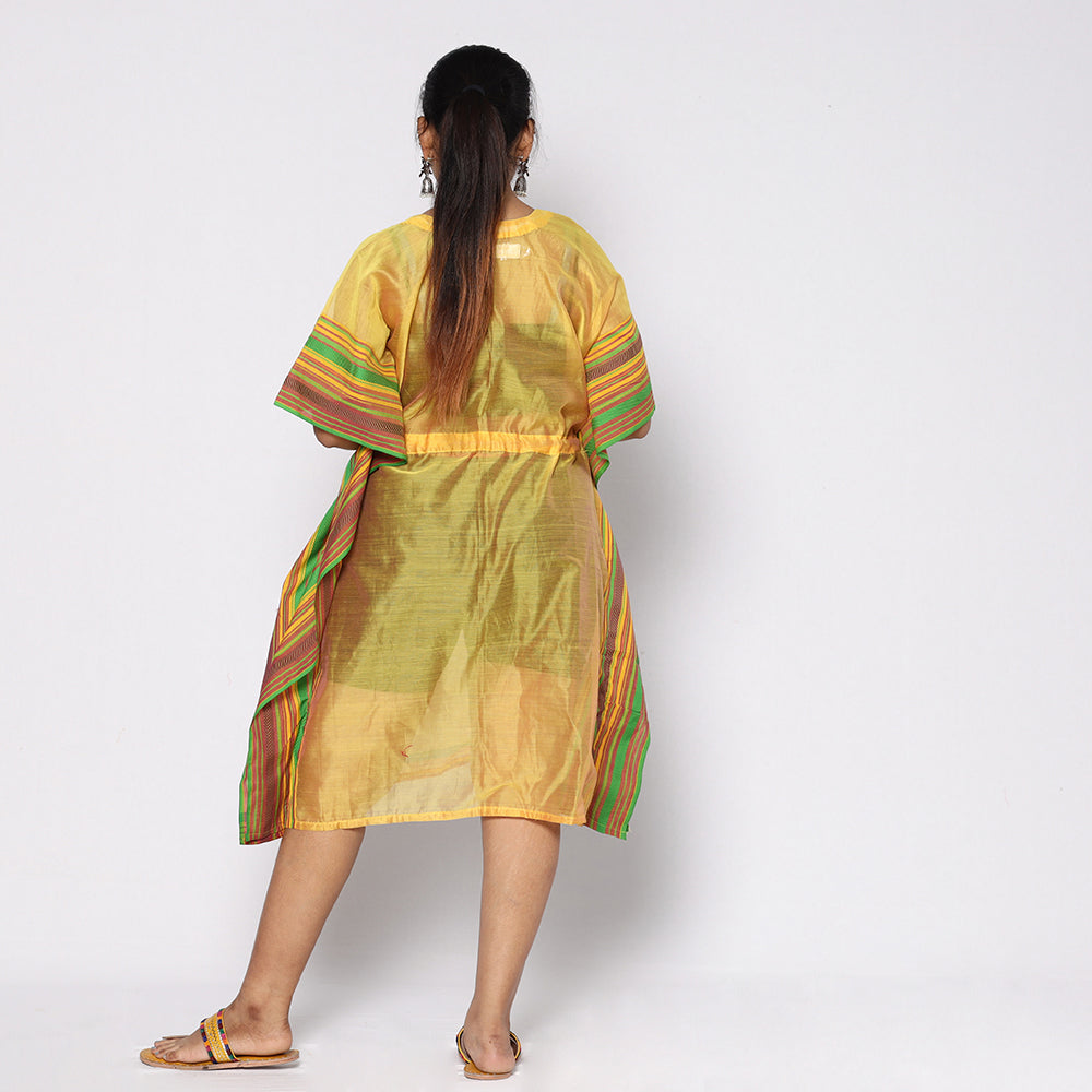  Chanderi Silk Kaftan with Tie-Up Waist 