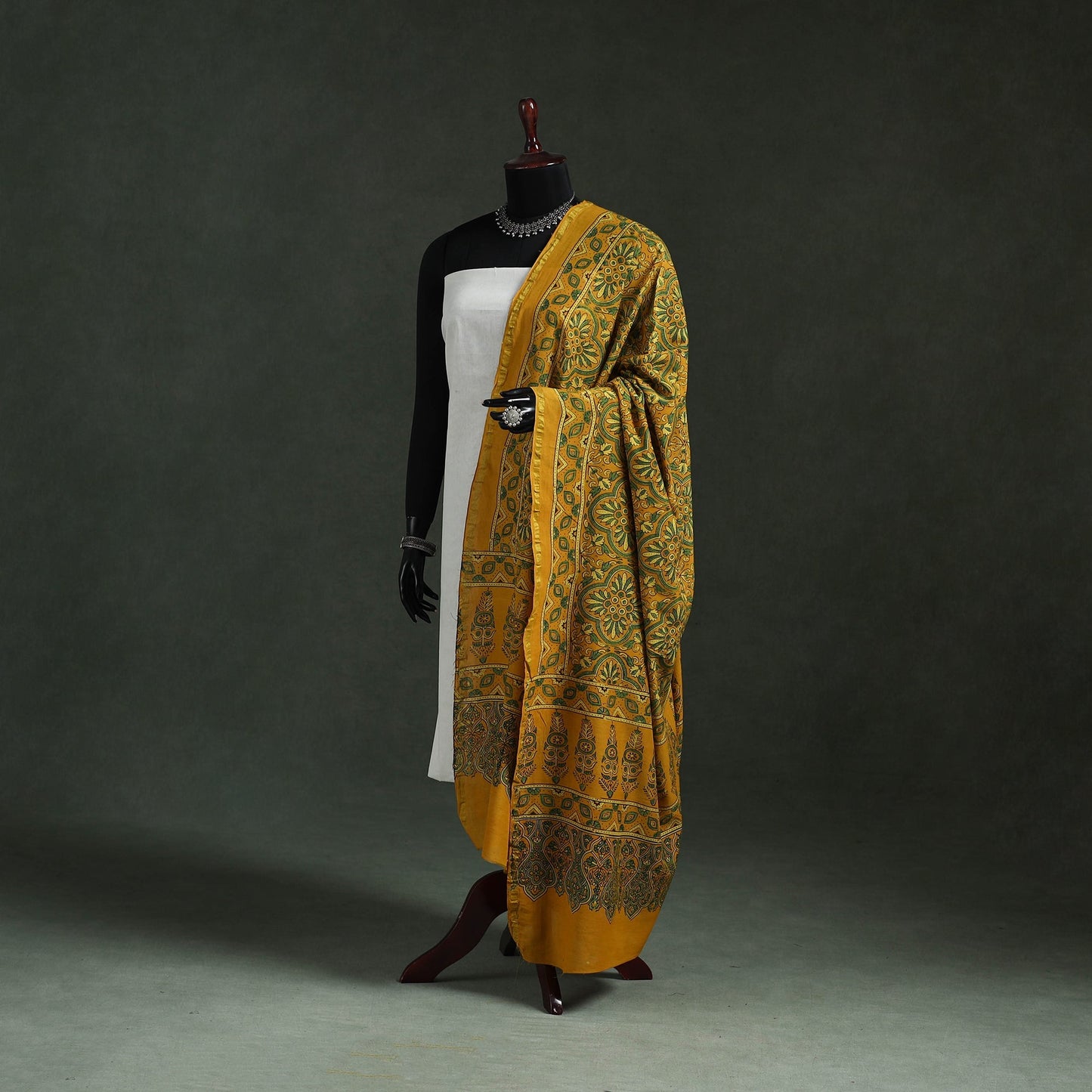 Chanderi silk kutch hand block print natural dyed handloom