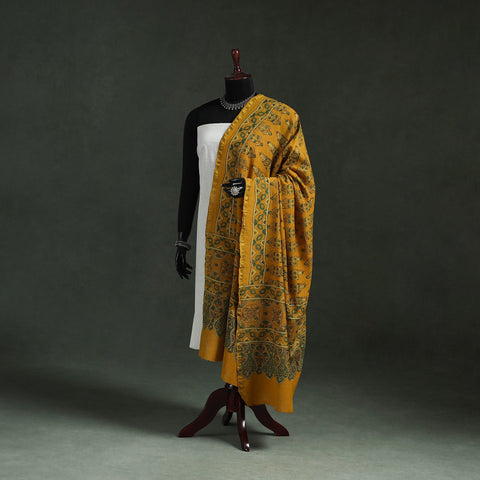 Yellow - chanderi silk kutch hand block print natural dyed