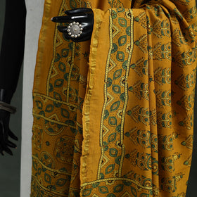 Yellow - chanderi silk kutch hand block print natural dyed