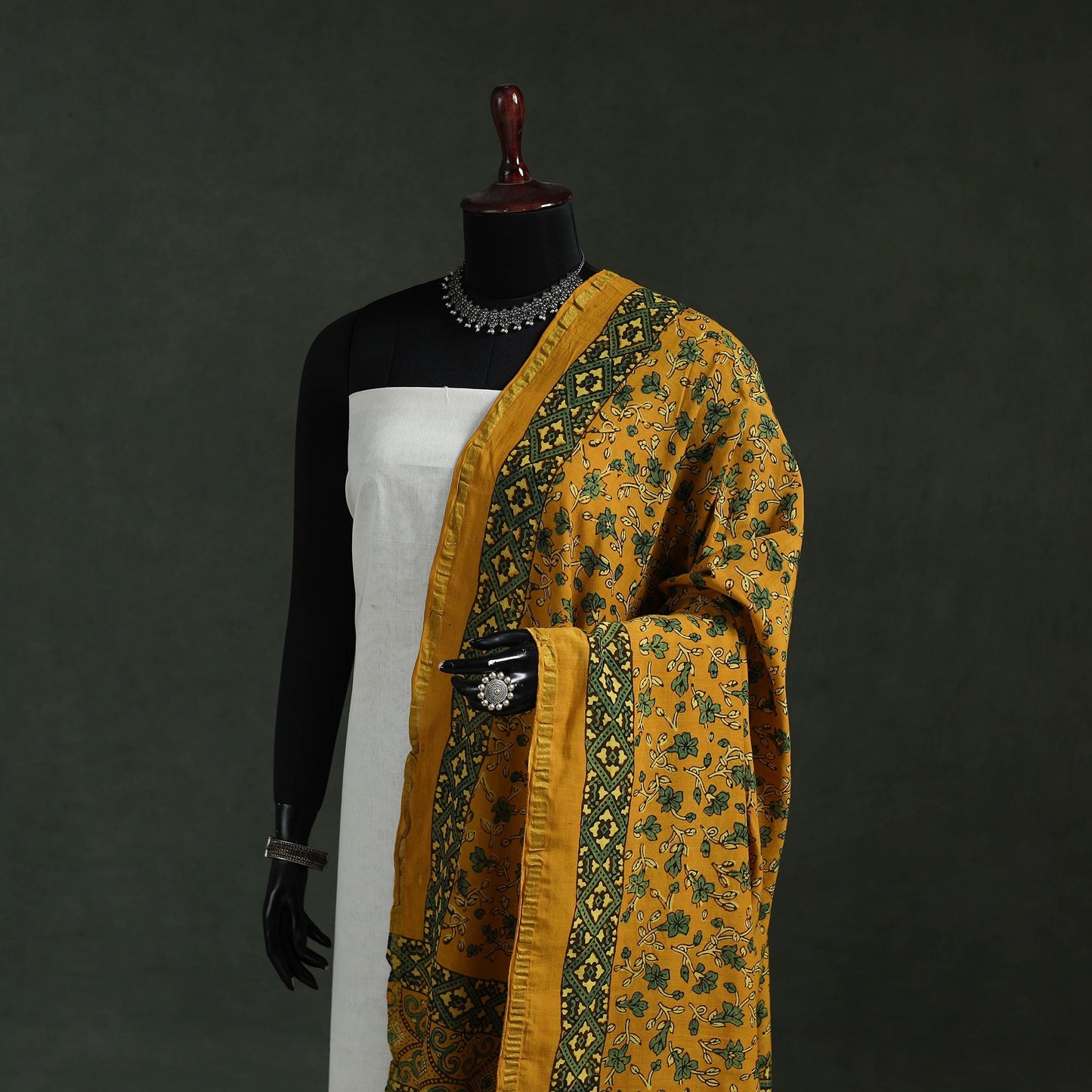 Chanderi silk kutch hand block print natural dyed handloom