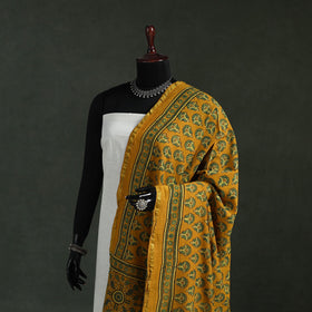 Yellow - chanderi silk kutch hand block print natural dyed