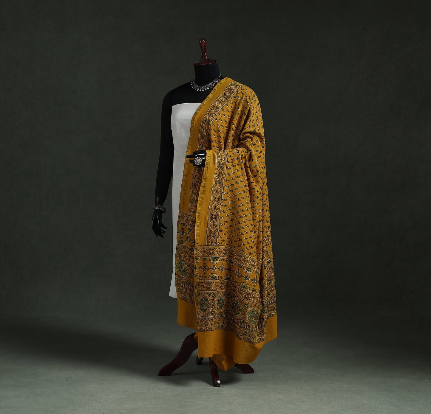 Chanderi silk kutch hand block print natural dyed handloom