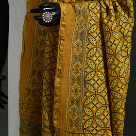 Yellow - chanderi silk kutch hand block print natural dyed