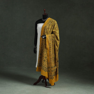 Yellow - chanderi silk kutch hand block print natural dyed