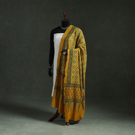 Yellow - chanderi silk kutch hand block print natural dyed