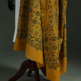 Yellow - chanderi silk kutch hand block print natural dyed