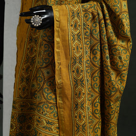 Yellow - chanderi silk kutch hand block print natural dyed
