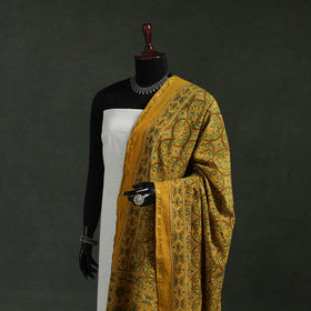 Yellow - chanderi silk kutch hand block print natural dyed