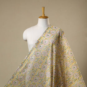 Yellow - chanderi silk sanganeri fabric 09 - handcrafted