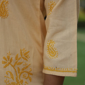 Buy Chikankari Hand Embroidered Cotton Long Kurta for Women