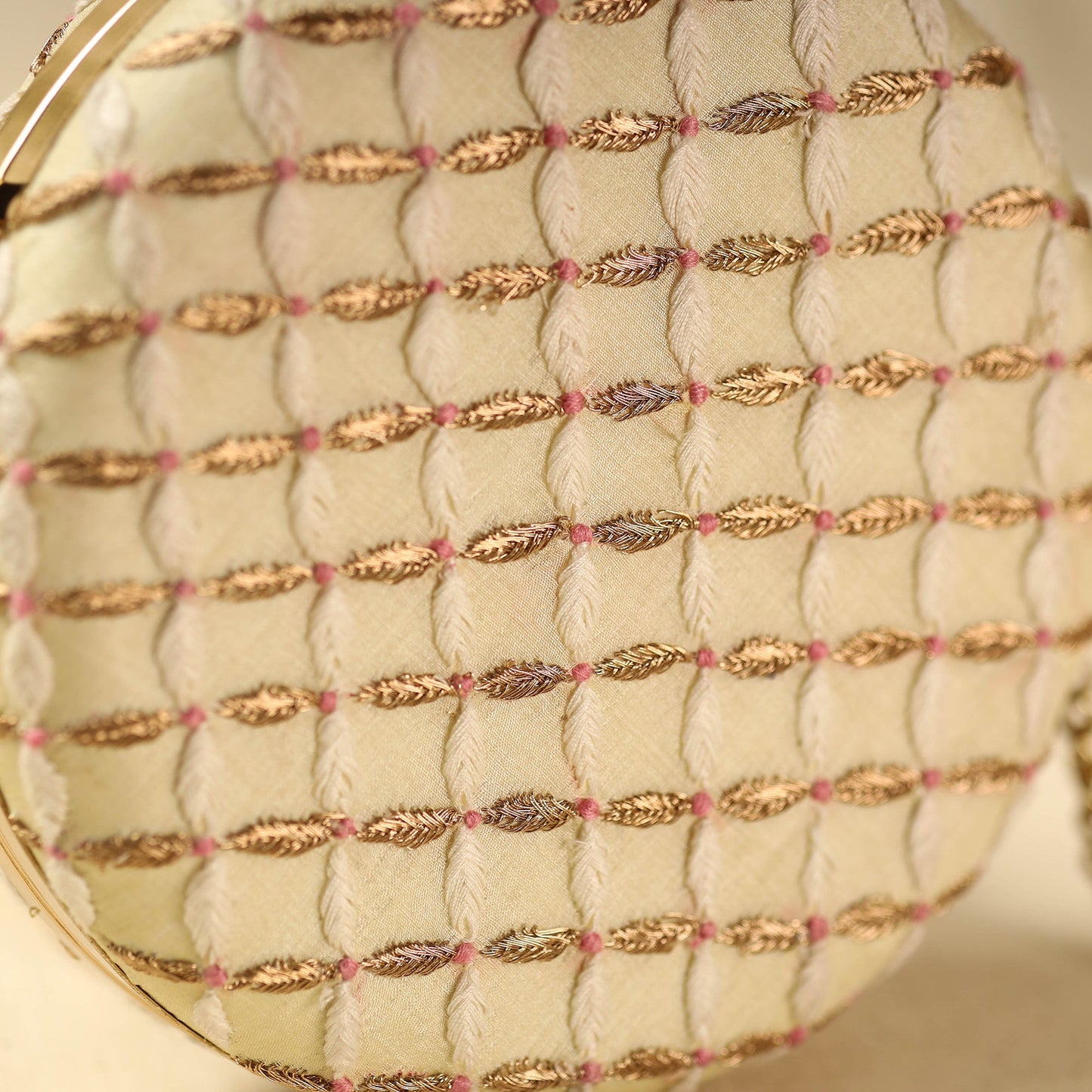 Yellow Chikankari Hand Embroidered Tussar Silk Clutch/Sling Bag