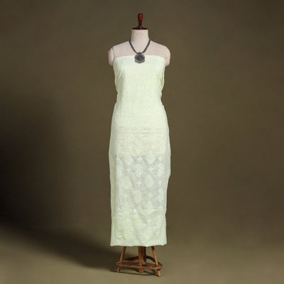 Chikankari Hand Embroidery Mul Cotton Kurta Material 