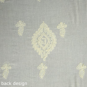 Yellow Chikankari Hand Embroidery Mul Cotton Kurta Material 