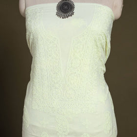 Chikankari Hand Embroidery Mul Cotton Kurta Material 