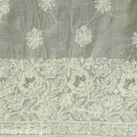 Yellow Chikankari with Parsi Style Embroidery Cotton Kurta Material