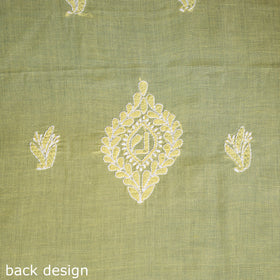 Yellow Chikankari with Parsi Style Embroidery Cotton Kurta Material
