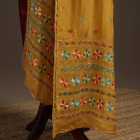 Chinon silk hand embroidered phulkari dupatta 05