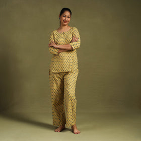 Buy Cotton Ajrakh Block Print Night Suit Set
