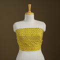 Yellow Cotton Bengal Kantha Stitch Blouse Piece 