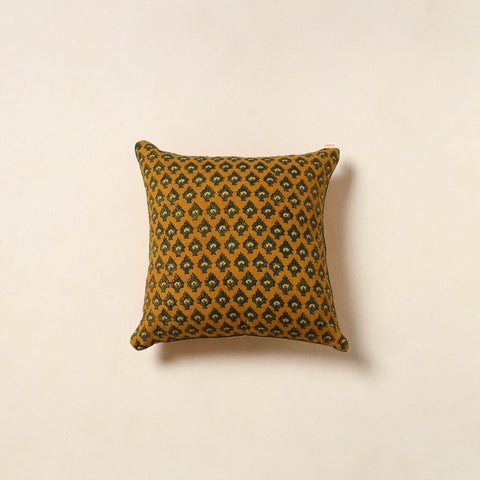 Yellow - cotton cushion cover 36 - handcrafted