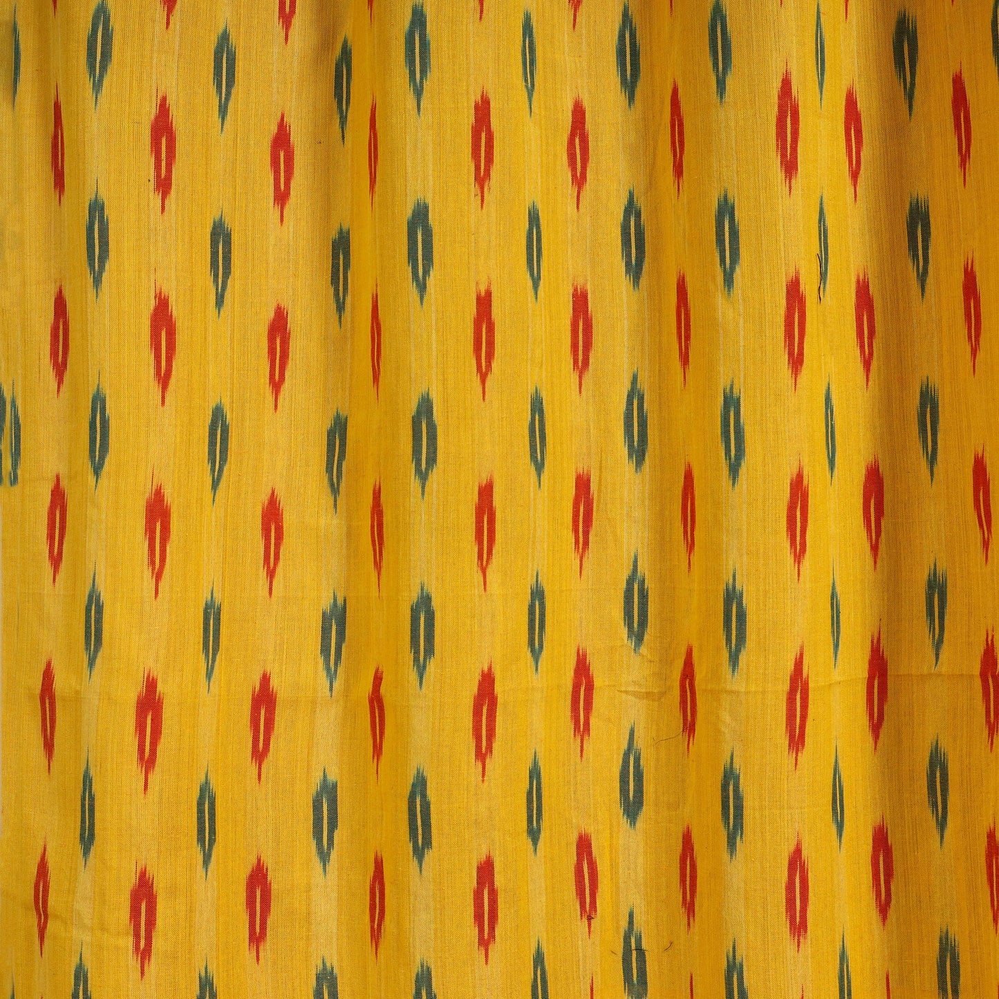 Yellow - cotton door pochampally ikat curtain (7 x 3 feet)