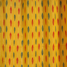 Yellow - cotton door pochampally ikat curtain (7 x 3 feet)