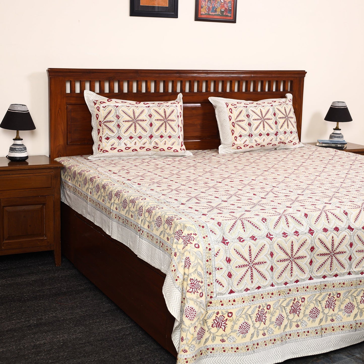  Block Print Cotton Double Sanganeri Bed Sheet