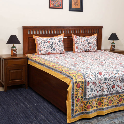 Cotton double sanganeri bed sheet set (108 x 90 in) 16