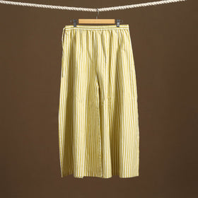 Yellow - cotton flared jacquard weave palazzo 03