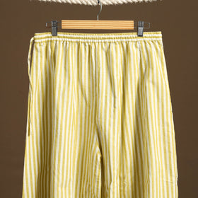 Yellow - cotton flared jacquard weave palazzo 03