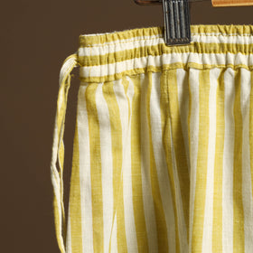 Yellow - cotton flared jacquard weave palazzo 03