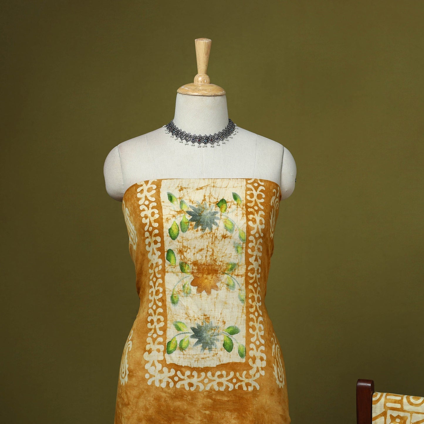 Pink - cotton hand batik 3pc unstitched dress material 05