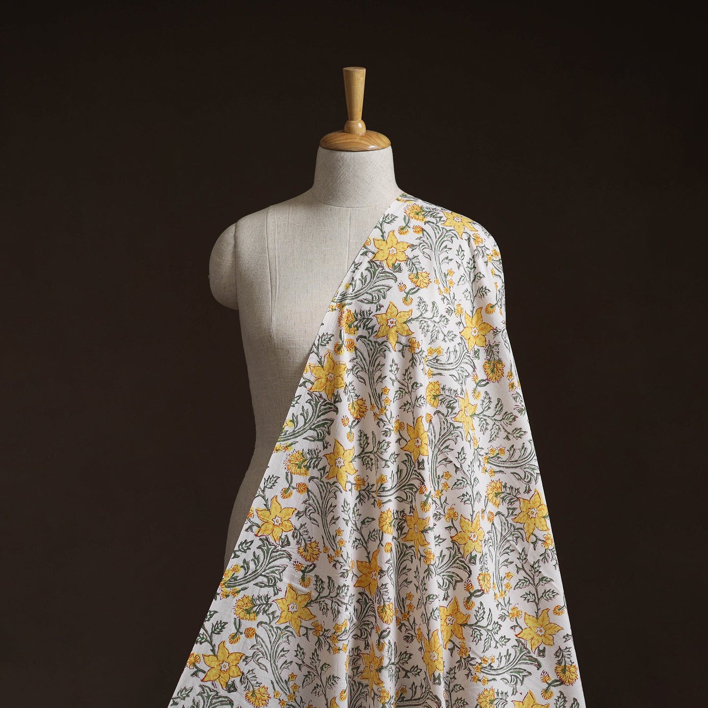 Cotton hand block sanganeri print fabric 19 - handcrafted
