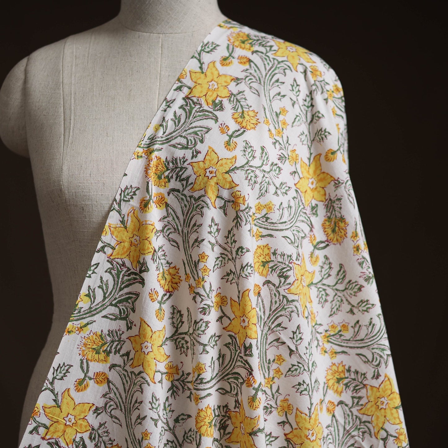Cotton hand block sanganeri print fabric 19 - handcrafted