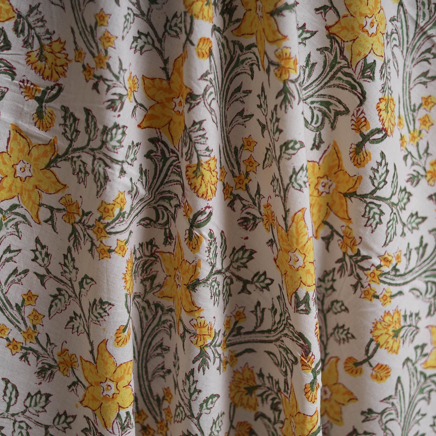 Cotton hand block sanganeri print fabric 19 - handcrafted