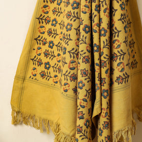 Yellow Block Print Cotton Ajrakh Handloom Towel