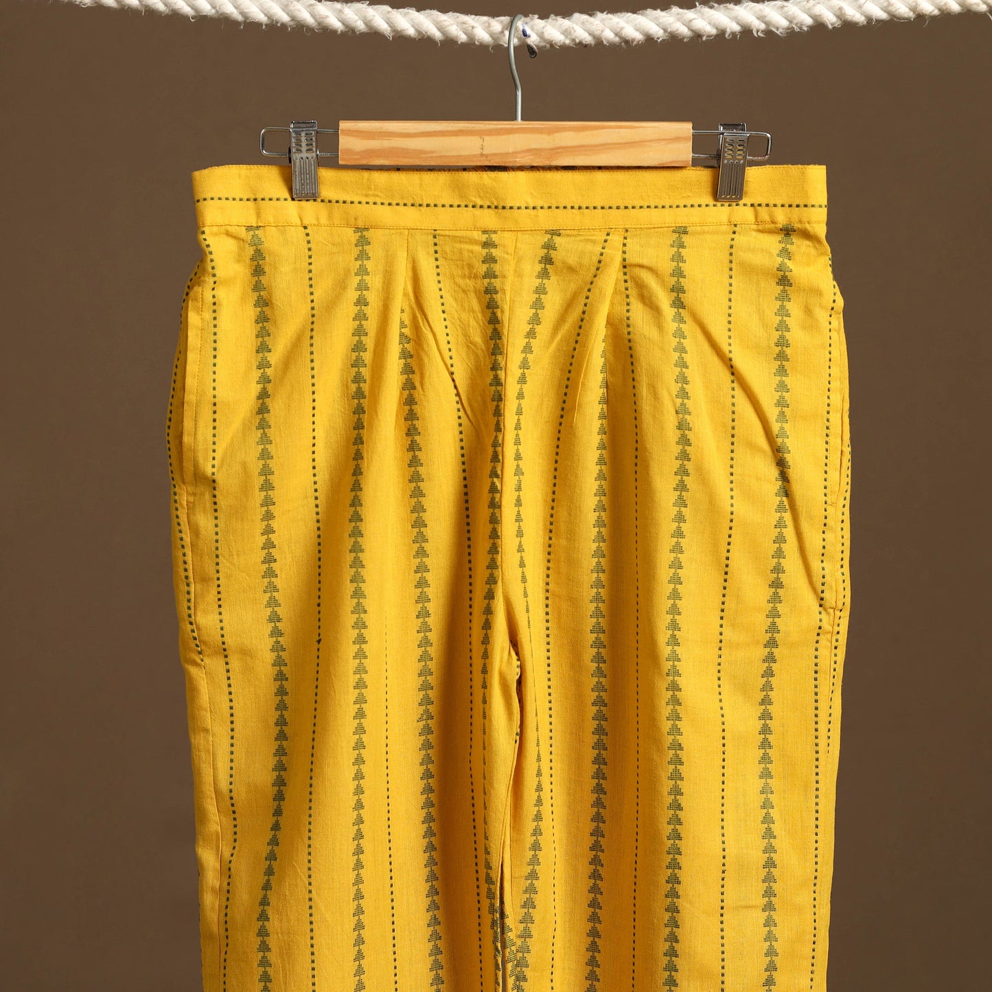 Yellow - cotton jacquard weave palazzo 08 - handcrafted