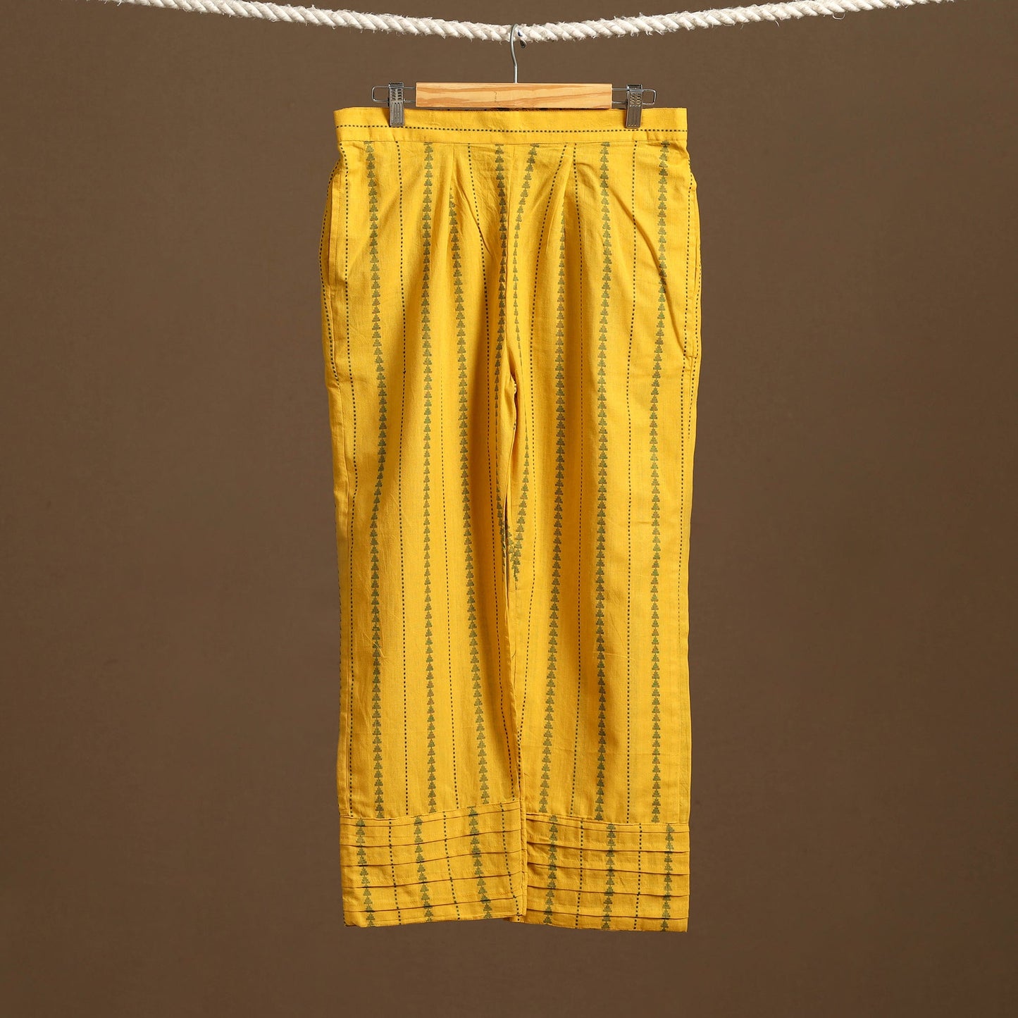 Yellow - cotton jacquard weave palazzo 08 - handcrafted