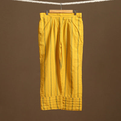 Yellow - cotton jacquard weave palazzo 08 - handcrafted