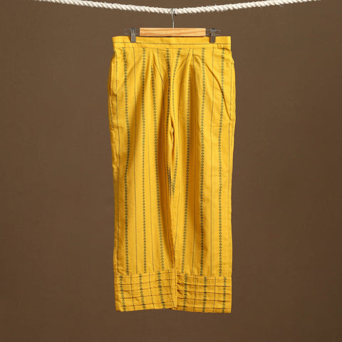 Yellow - cotton jacquard weave palazzo 08 - handcrafted