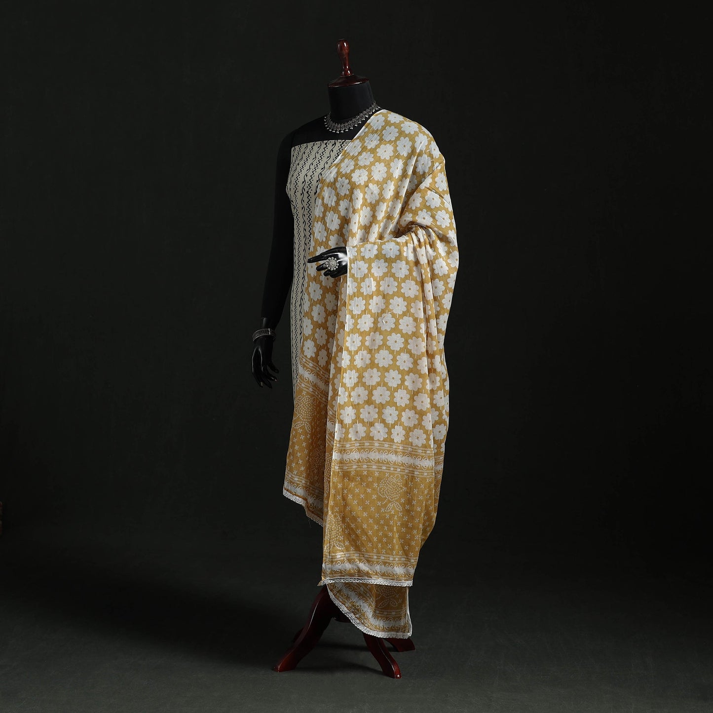 Cotton jaipur printed dupatta 14 - handcrafted