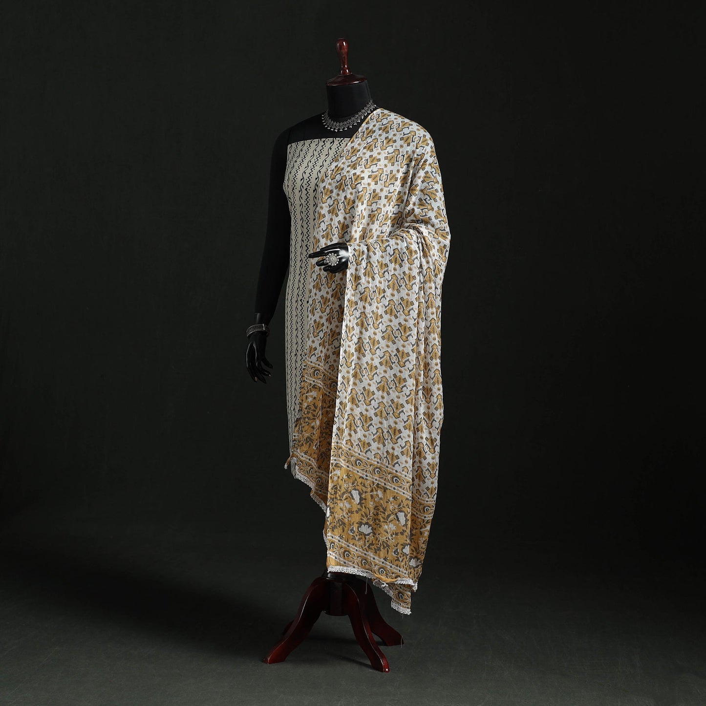 Cotton jaipur printed dupatta 35 - handcrafted