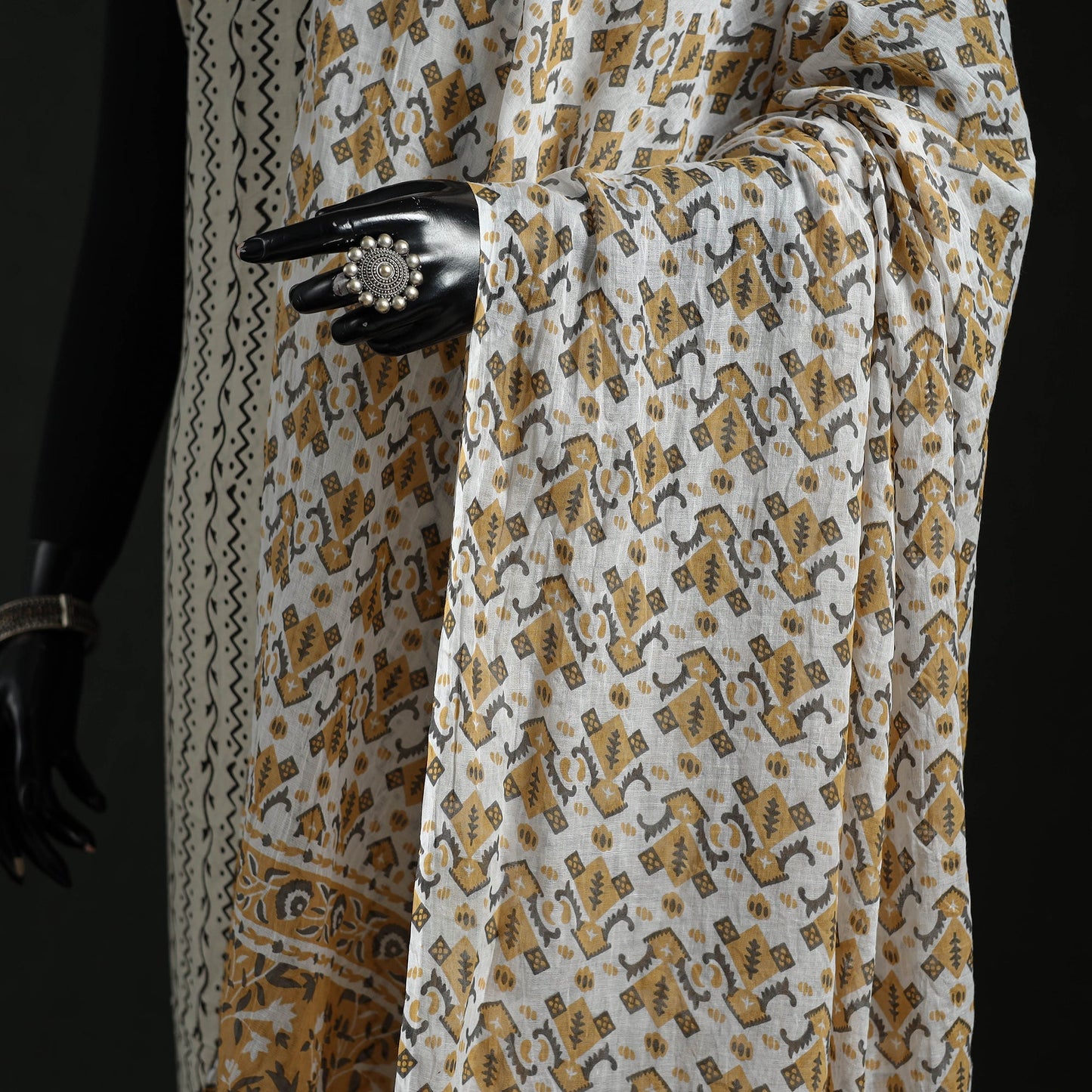 Cotton jaipur printed dupatta 35 - handcrafted