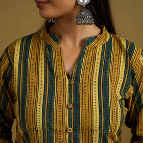  Maroon Block Print Cotton Ajrakh Kurta Set with Dupatta