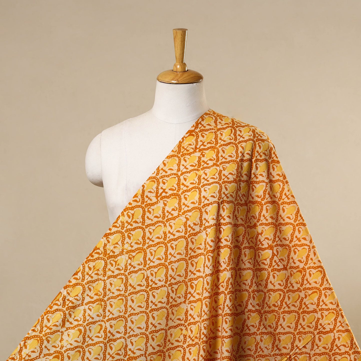 Yellow - cotton kutch batik fabric 07 - handcrafted