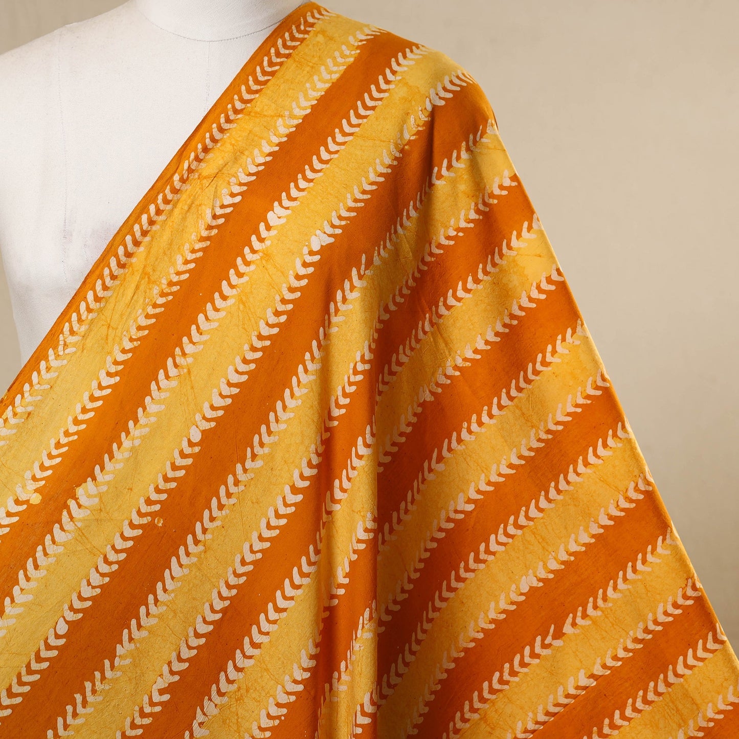 Yellow - cotton kutch batik fabric 01 - handcrafted