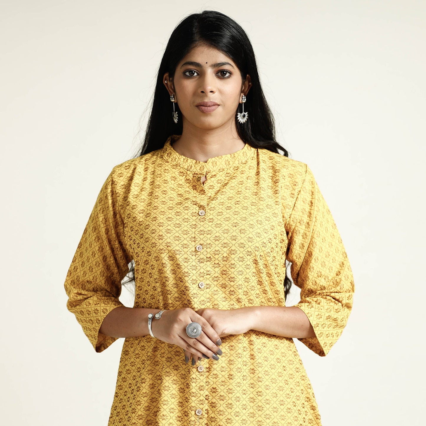 Buy Cotton A-Line Jacquard Kurta for Women