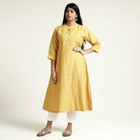 Buy Cotton A-Line Jacquard Kurta for Women