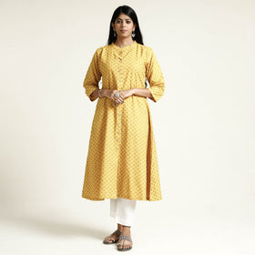 Buy Cotton A-Line Jacquard Kurta for Women